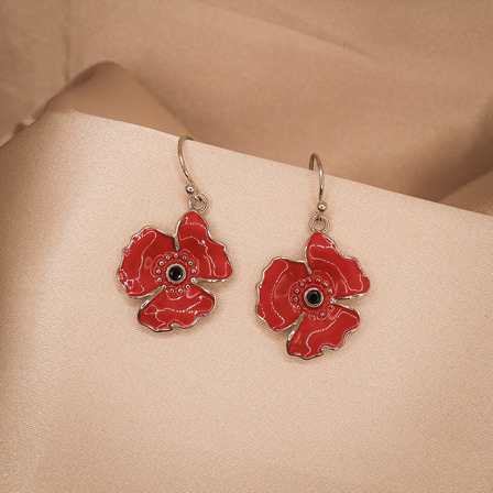 Poppy Enamel Earrings