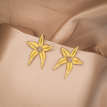 Cowslip Orchid Flower Earrings